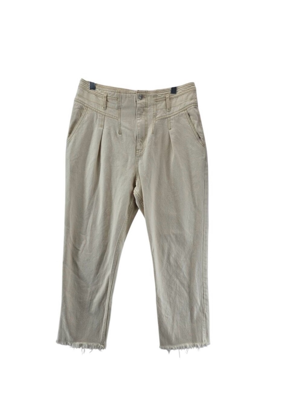 We The Free Free People Pleated Wide Leg Crop Pants Cream 32